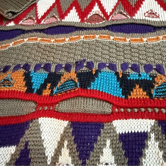 Vintage 90s Tosani 3D knit sweater Mens large Coogi Style - Picture 14 of 14